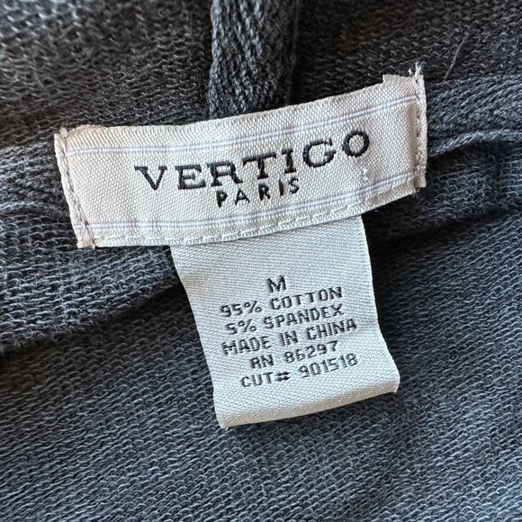 Vintage Vertigo Paris Womens Medium Hoodie Embroidered Studded Zipper Y2K - Picture 7 of 8